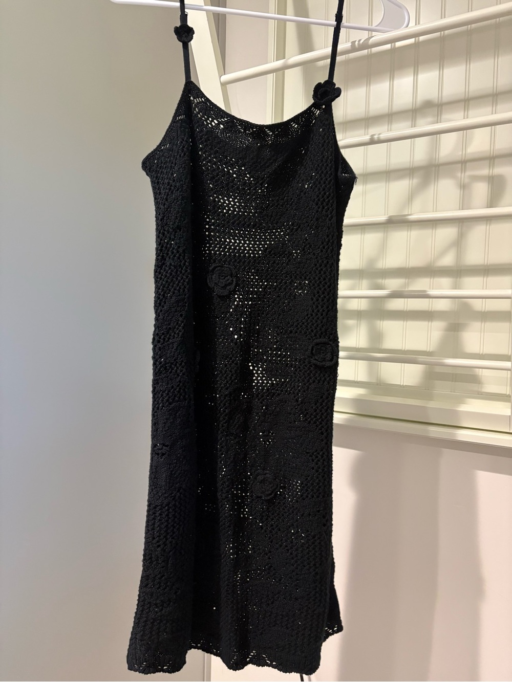 Wild Fable Black Crochet Knit Tank Dress/Coverup